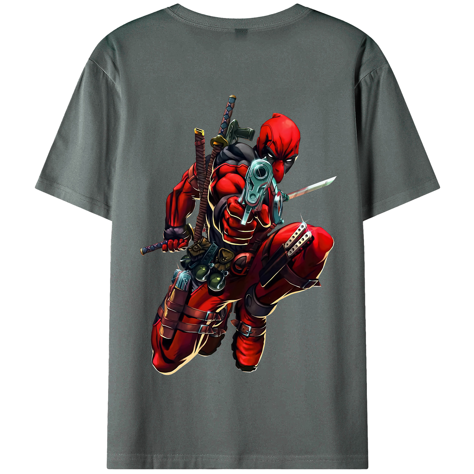 （画像用） Deadpool デッドプール 綿100％半袖Tシャツ（背面プリント）